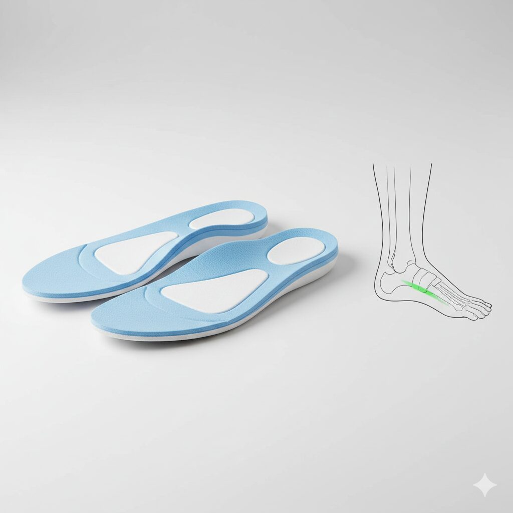 이미지 5 - 발의 아치를 지지해 무릎 정렬을 바로잡아주는 기능성 깔창 비교도