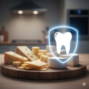 Various types of gourmet cheese on a wooden board