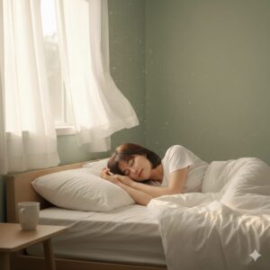 Image 4 - An illustration of a person resting comfortably, emphasizing a relaxed posture that supports internal organ health.