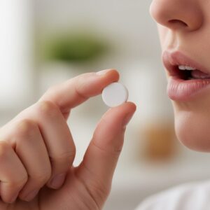 Image 4: An infographic showing a hand holding an aspirin with the text "CHEW, DON'T SWALLOW" in bold emergency colors.