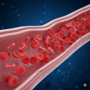 이미지 1 - A cross-section of a healthy, clean blood vessel with smooth blood flow