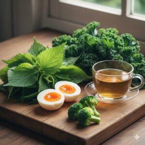 Image 1 - An infographic showing the structure of the eye focusing on the macula and how lutein filters blue light.