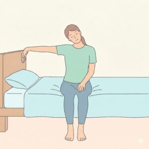 Image 3 - An illustration of a person performing the nerve-gliding stretch: arm extended, head tilted, and wrist flexed.