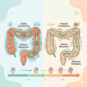 이미지 1 : 노년기 장 운동의 변화를 설명하는 인포그래픽