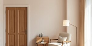 A peaceful, comfortable bedroom scene designed for relaxation.