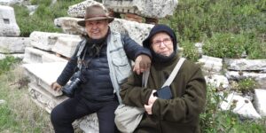 A senior couple enjoying a cultural site tour.