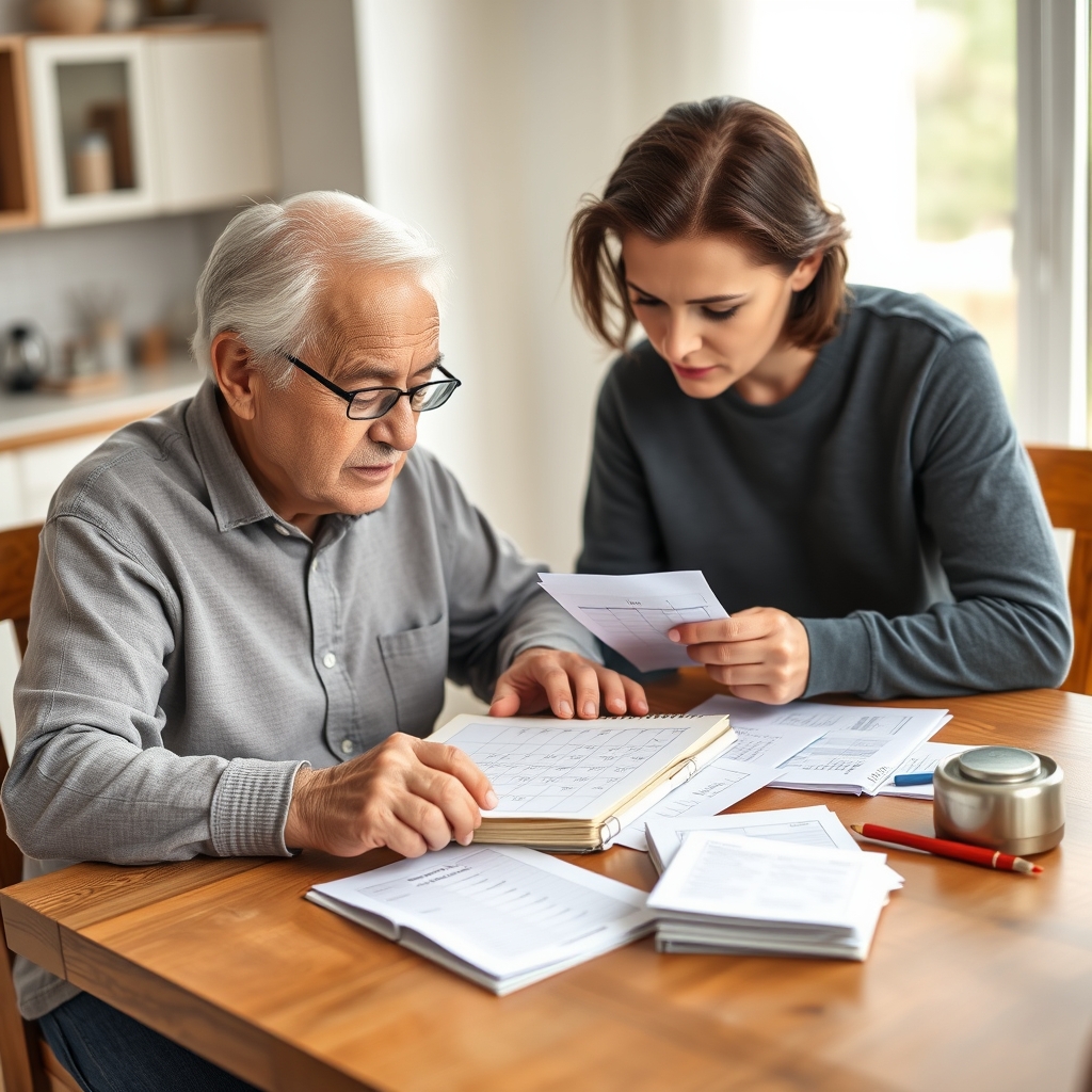 Image 2 - An older adult and family member reviewing everyday routines and recent changes together