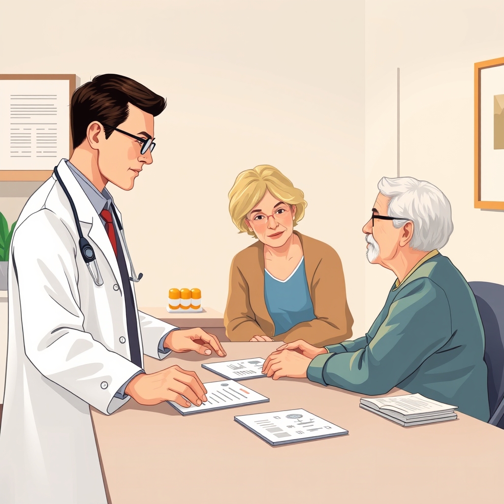 Image 3 - A calm primary care consultation about memory changes with a supportive family member present