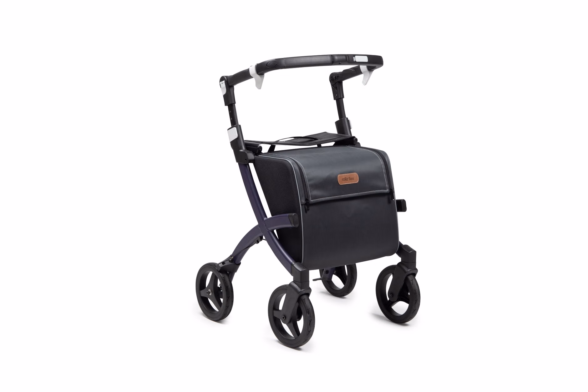 An ergonomic, lightweight wheeled carry-on bag with an adjustable handle.
