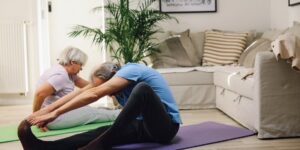 A peaceful home exercise environment designed for seniors.