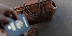 A well-packed carry-on bag prepared for a long trip.