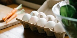 A healthy display of selenium-rich foods on a kitchen counter.