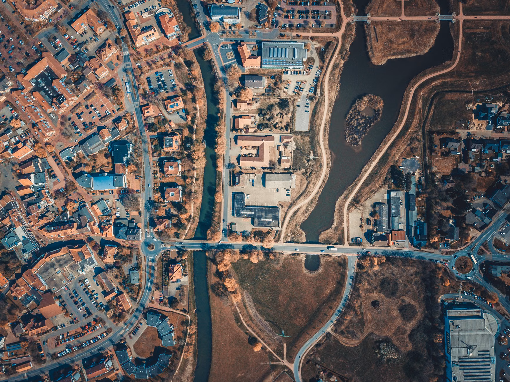 Digital map highlighting urban noise-reduction zones for city planning.