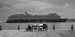 A scenic view of an accessible cruise ship deck designed for comfort and ease of movement.