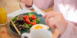 A healthy, nutrient-dense meal on a table representing balanced nutrition for seniors.