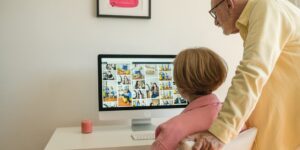 A modern, secure digital workspace setup for seniors.