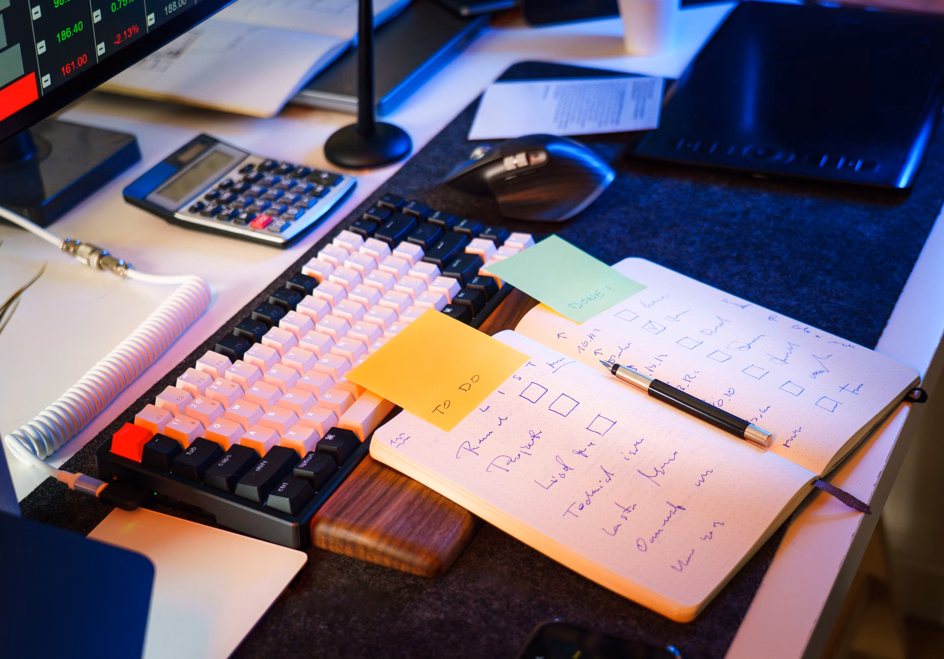 2026 Digital Banking Security: A Practical Guide for Protecting Your Assets 2 A tidy and secure home workspace for managing digital financial tasks.