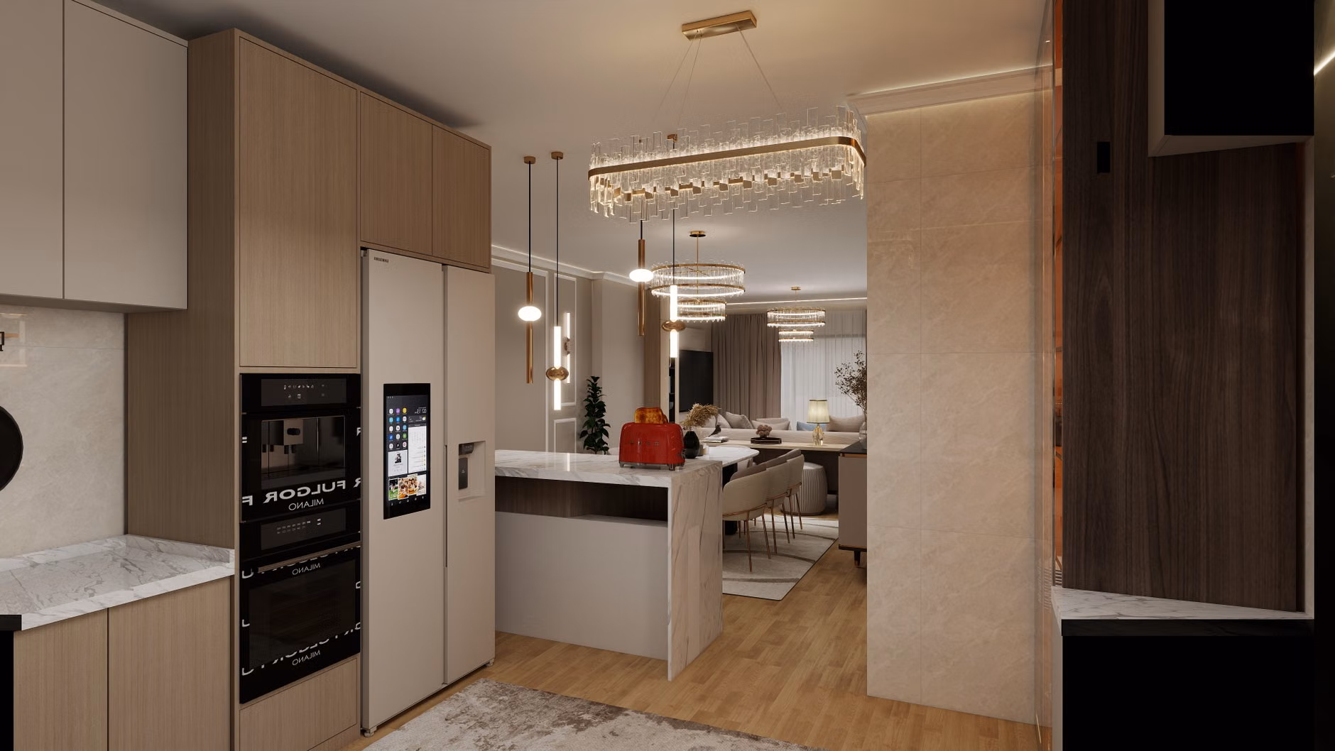 Smart-Home Voice Assistants in 2026: A Practical Guide for Independent Living 2 A kitchen area with smart lighting adjusted for comfort.