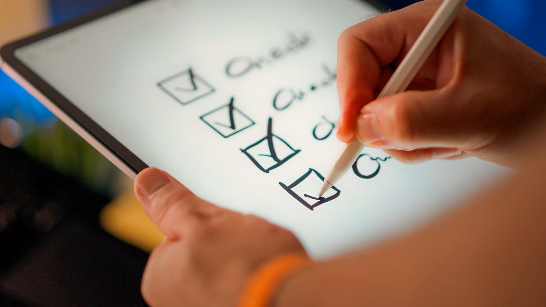 Navigating the Digital Shift in Public Services: A Guide for Older Adults 2 A person using a paper checklist to manage digital tasks.