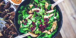 Healthy, colorful meal featuring B12-rich foods enjoyed by older adults.