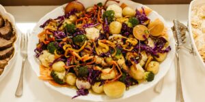 A nutritious spread of colorful vegetables rich in Vitamin A.