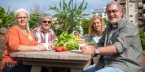 A senior couple enjoying a healthy, nutrient-rich meal together.